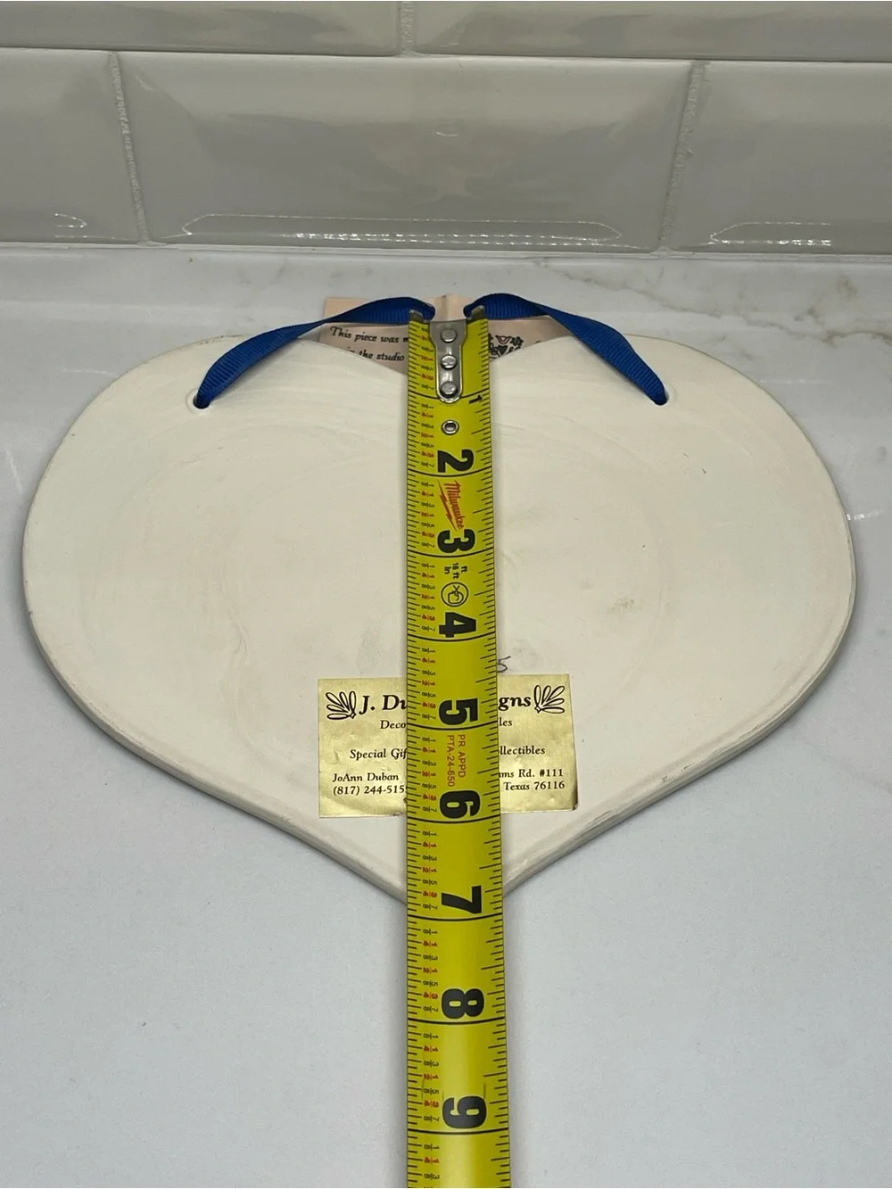 J. Duban Designs Handmade Ceramic Heart Hanging Plaque 9